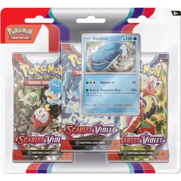 Pokemon Scarlet & Violet - 3 Pack Blister: Dondozo - bescards.nl