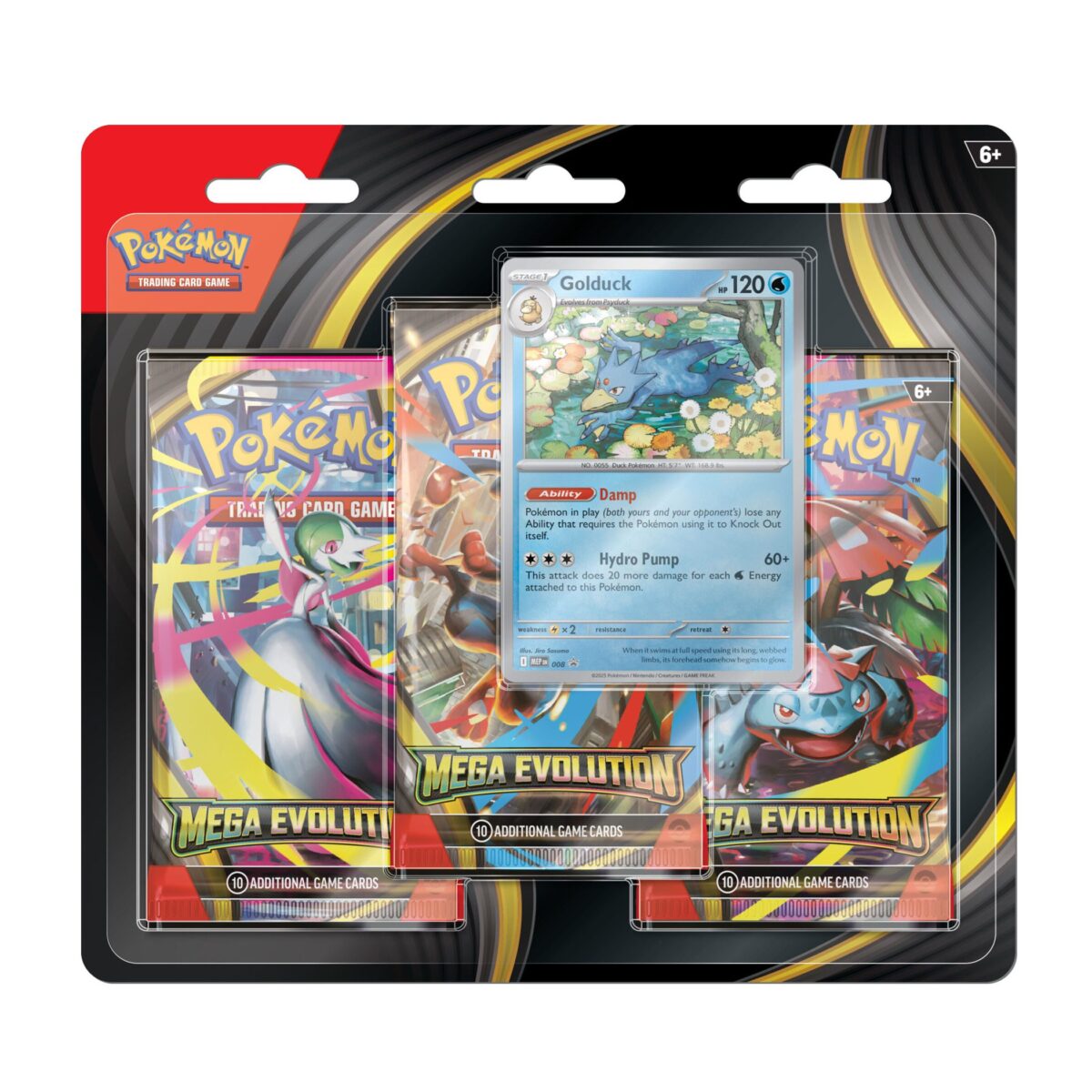 Mega-Evolution-3-Pack-Blister-Golduck Mega Evolution 3-Pack Blister – Golduck (Engels) - Afbeelding 1