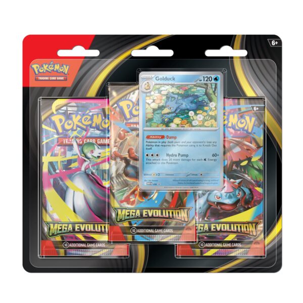 Mega Evolution 3-Pack Blister – Golduck (Engels)